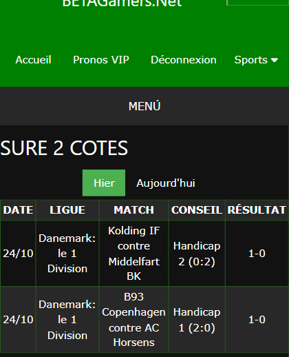 pari VIP gagné ticket